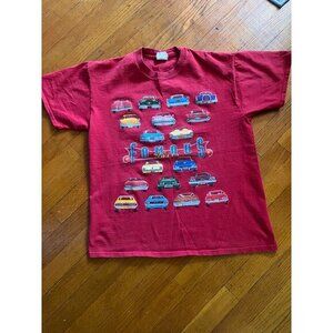 Vintage Famous Car Tails Muscle Cars Red T-shirt G3